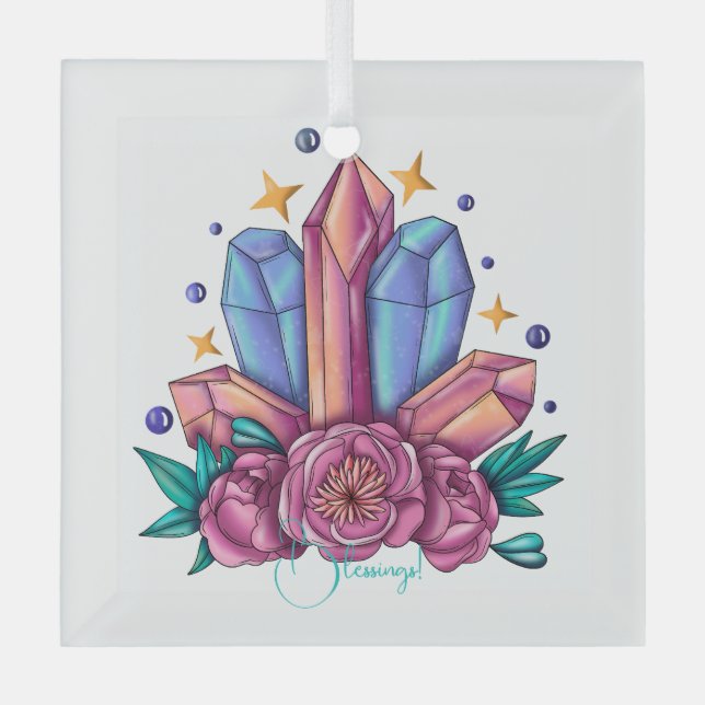 Adorno De Cristal Crear sus propios cristales y Rosas (Anverso)