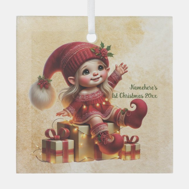 Adorno De Cristal Crear sus propios regalos de Navidad de época (Anverso)