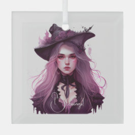 Adorno De Cristal Crear tu propia bruja púrpura