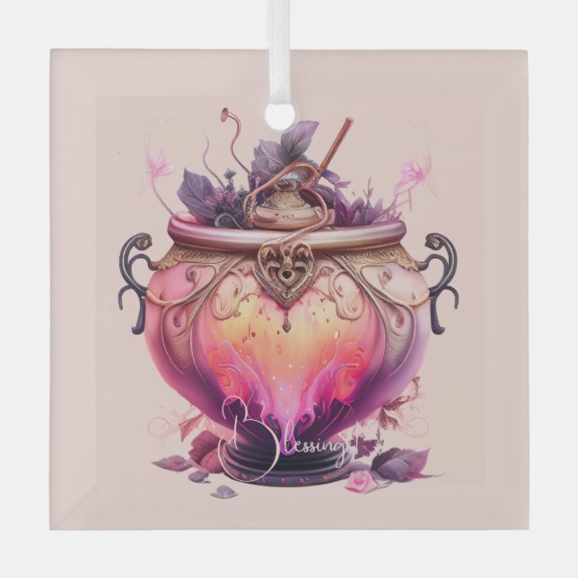 Adorno De Cristal Crear tu propia bruja púrpura (Anverso)