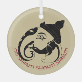 Adorno De Cristal Crear tu propio perfil de Ganesh en negro y oro