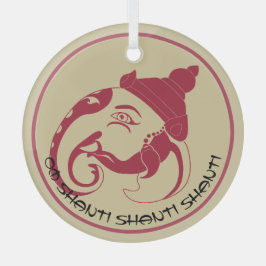 Adorno De Cristal Crear tu propio perfil de Ganesh Rojo y Oro