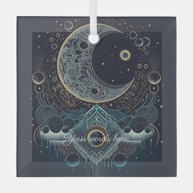 Adorno De Cristal Crear tus propias lunas celestes abstractas (Anverso)