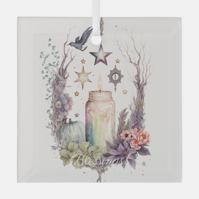 Adorno De Cristal Crear tus propios Rosas celestes de otoño (Anverso)