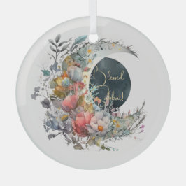 Adorno De Cristal Create Your Own Dark & Light Floral Crescent Moon