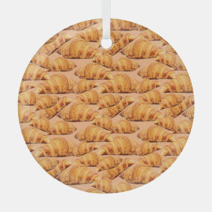 Adorno De Cristal Cruasán dorado, panadería sin fisuras.