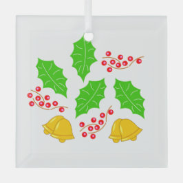 Adorno De Cristal Cuadrado Feliz Navidad