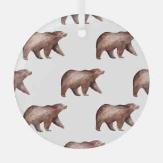 Adorno De Cristal Cualidad del oso: patrón animal acuarela