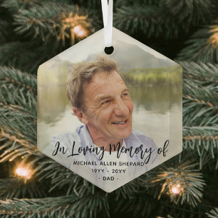 Adorno De Cristal Cualquier texto conmemorativo simple guión negro 1