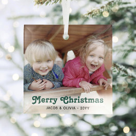 Adorno De Cristal Cualquier texto de la tipografía retro verde simpl