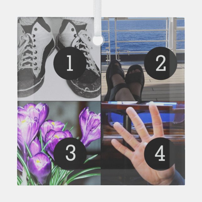 Adorno De Cristal Cuatro de tus fotos te hacen el amor propio (Anverso)