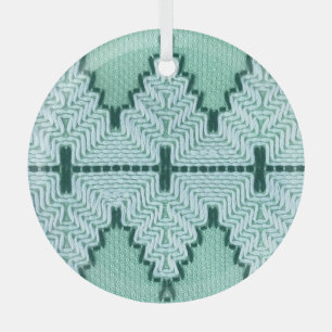 Adorno De Cristal Cubierta de hilados textiles retro, pulso gráfico.