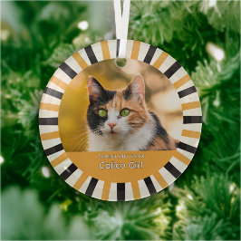 Adorno De Cristal Custom Calico Cat Photo