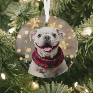 Adorno De Cristal Custom Christmas Dog Making Memories