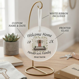Adorno De Cristal Custom First Home Glass Ornament, New Homeowner