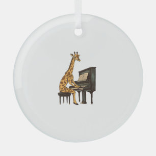 Adorno De Cristal Cuta jirafa tocando piano jirafas música