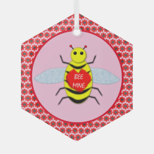 Adorno De Cristal Cute Día de San Valentín Bee