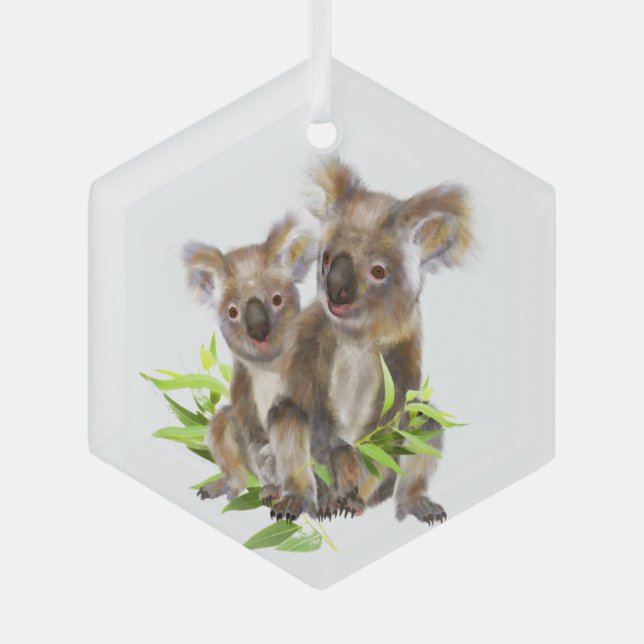 Adorno De Cristal Cute Koala Cute Australiano de Bears Animal Fun (Anverso)
