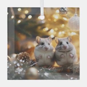 Adorno De Cristal Cute Navidades Chinchillas