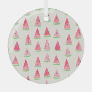 Adorno De Cristal Cute sandía: acuarela sin costura.