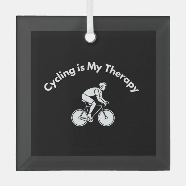 Adorno De Cristal Cycling is My Therapy (Anverso)