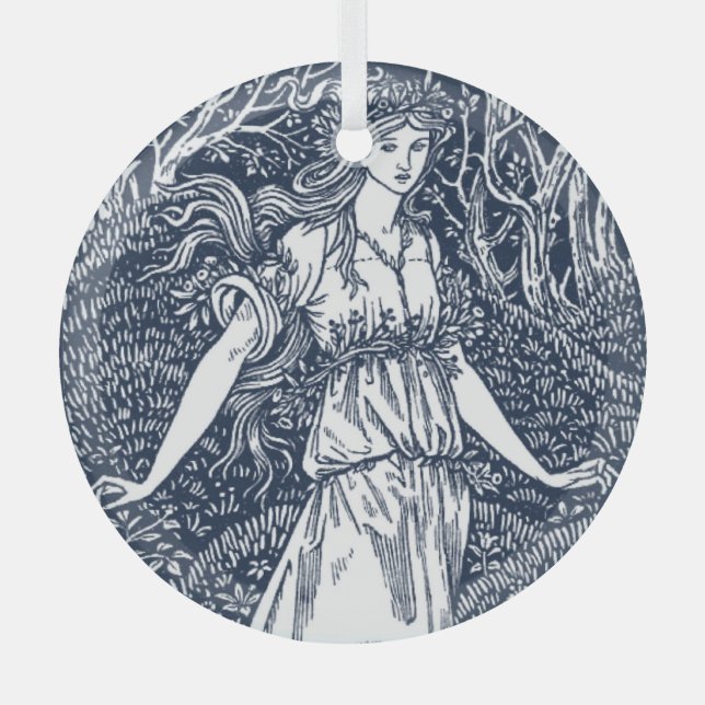 Adorno De Cristal dama del bosque (Anverso)