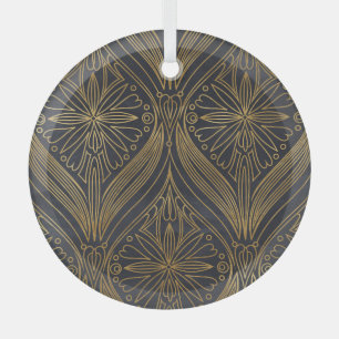 Adorno De Cristal Damasco de filigrí dorado