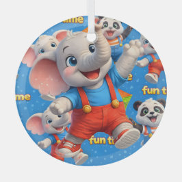 Adorno De Cristal Danny y Dave elefante y panda Funtime Navidad