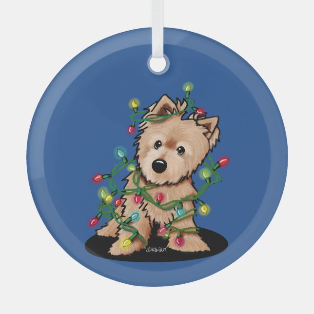 Adorno De Cristal Deliciosos Navidades Norwich Terrier Sweatshirt (Anverso)