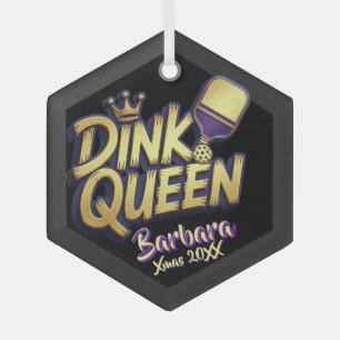 Adorno De Cristal Deporte Divertido Pickleball Dink Reina Cita Nombr