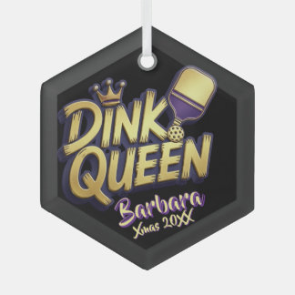 Adorno De Cristal Deporte Divertido Pickleball Dink Reina Cita Nombr