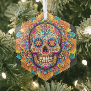 Adorno De Cristal Día de la Calavera del Azúcar Muerto