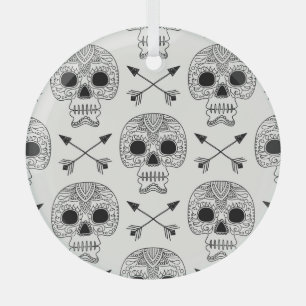 Adorno De Cristal Día de la Calavera en México