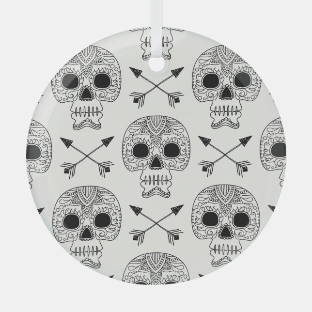 Adorno De Cristal Día de la Calavera en México (Anverso)