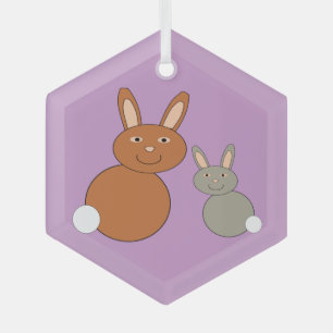 Adorno De Cristal Día de la Madre Bunnies