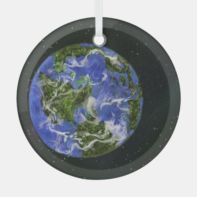 Adorno De Cristal Día de la Tierra (Anverso)