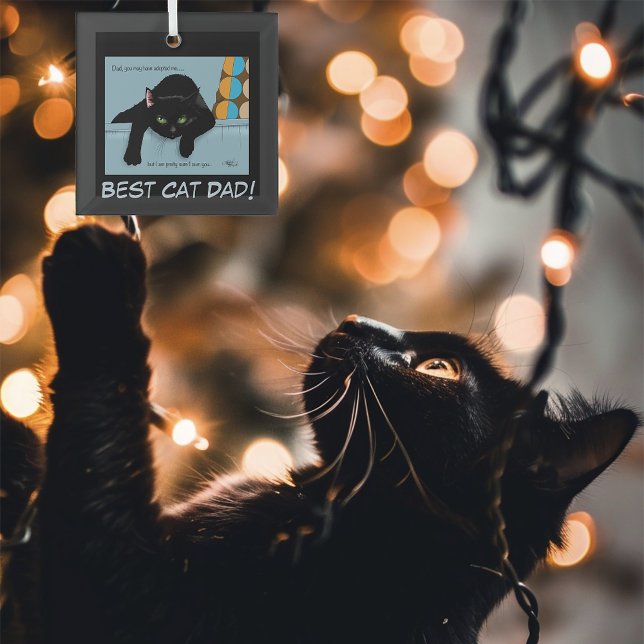 Adorno De Cristal Día del padre del gato negro (Subido por el creador)