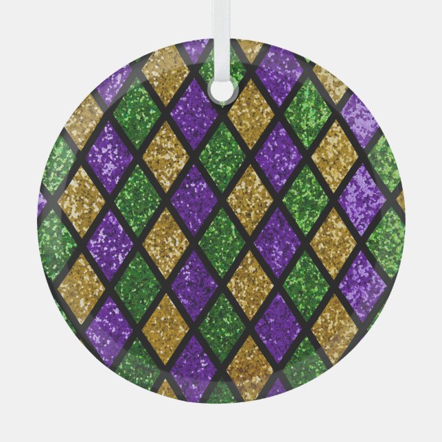 Adorno De Cristal Diamantes de las baldosas, fondo festivo (Anverso)