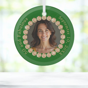 Adorno De Cristal Diamantes de oro verde esmeralda fabuloso cumpleañ