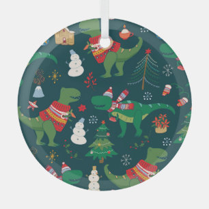 Adorno De Cristal Dinosaur T-Rex: Navidades Año Nuevo.