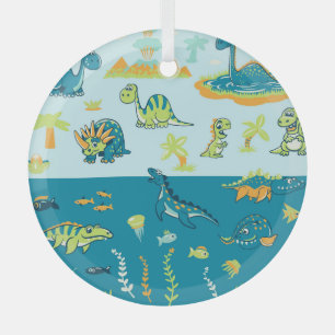 Adorno De Cristal Dinosaurios personalizados: Conjunto de Tierras y