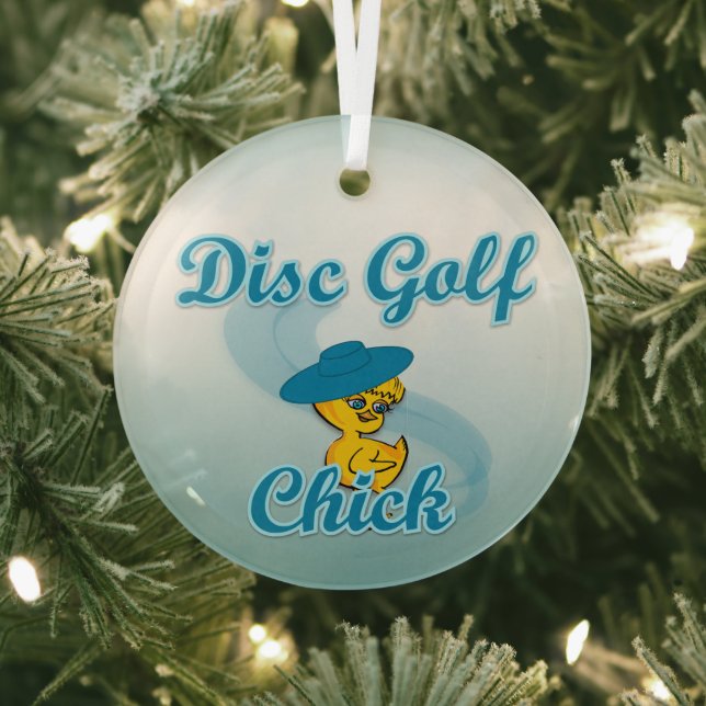 Adorno De Cristal Disco Golf Chick #3
