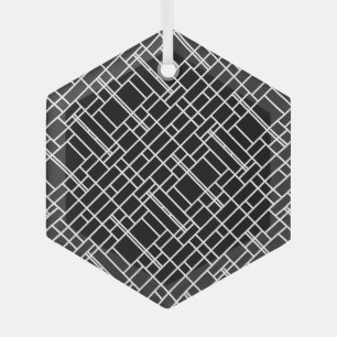 Adorno De Cristal Diseño abstracto blanco negro lindo