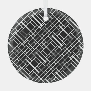 Adorno De Cristal Diseño abstracto blanco negro lindo