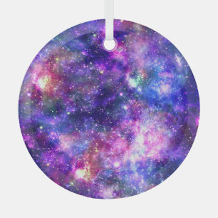 Adorno De Cristal Diseño Cósmico de Impresión Nocturna de Galaxia
