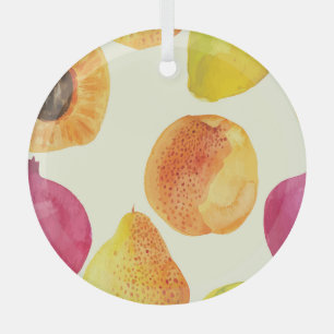 Adorno De Cristal Diseño de acuarela de frutas frescas de época