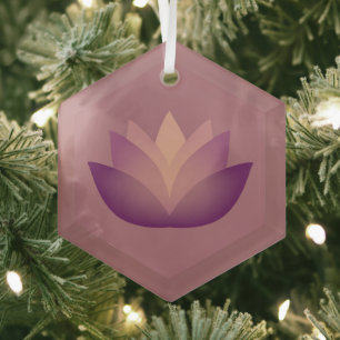 Adorno De Cristal Diseño de Mauve Lotus Flower