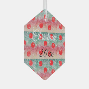 Adorno De Cristal Diseño de Navidades en Bauble Rojo