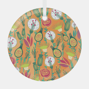 Adorno De Cristal Diseño de patrón inmaculado de color floral