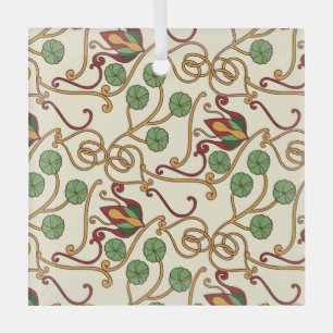 Adorno De Cristal diseño floral inspirado en el Art Nouveau